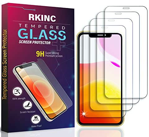 RKINC Screen Protector [4-Pack] for Iphone 12 Pro Max 6.7-inch, Tempered Glass Film Screen Protector, 0.33mm [Anti-Scratch][Anti-Shatter][Bubble-Free]