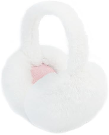 SEYUFN Warmes Ohrenwärmer Damen Faltbare Flauschige Plüsch Ohrenschützer Winter Outdoor Bequem Ohrwärmer Teenager-Mädchen Stylische Ohrbedeckungen (A-weiß)