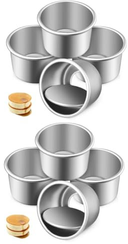 Abaodam 2 Set Di Teglie Da Forno Con Fondo Rimovibile Piccole Teglie Per Dolci Per Uso Domestico E Commerciale Antiaderenti 4 Pezzi * 2