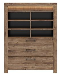 BLACK RED WHITE® Highboard Torin | Bücherregal mit viel Stauraum | Standregal für Wohnzimmer, Esszimmer | Mehrzweckschrank Landhaus, Retro, Modern | in Braun