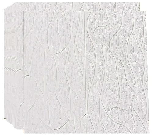 HAILM 3D Ziegel Tapete Peel und Stick Wandpaneele, Selbstklebende wasserdichte Schaum Ziegel Verkleidung, Wandaufkleber für Inneneinrichtung, 10/15/20/25/30 Pcs Option,Weiß,30 Pcs