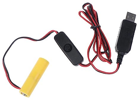 Kobeleen USB to for Cable for AA Battery, USB Power Supply Cable with Replace 1 AA Batteries for LED