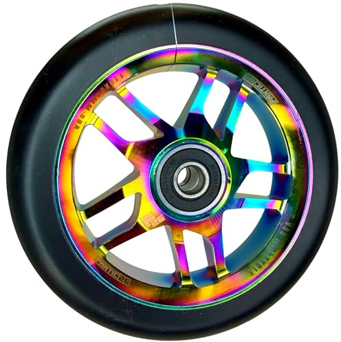 F26 Stunt Scooter Rolle, Base, 110 mm, schwarz/Rainbow