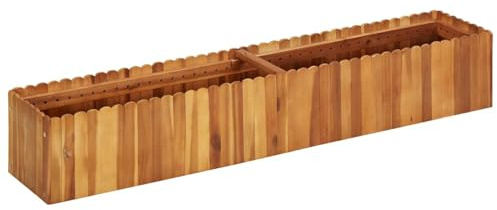 ShGaxin Lit surélevé de Jardin 150x30x25 cm Bois Massif d'acacia,Bordure Pierre,Kit Gabion,Gabion Jardiniere