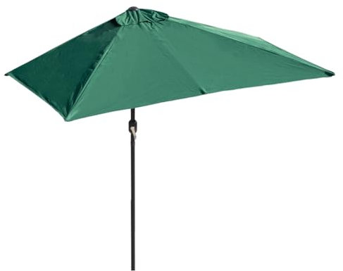 DJJYCTNM Halber Sonnenschirm, Balkonschirm Rechteckig für den Außenbereich, Terrassen-Tischschirm mit Hebeknopf und Kurbel, Marktschirme, UV-Schutz, Wasserdicht, Für Rasen, Garten, Terrasse, Hof (Col