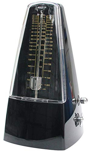 Mechanisches Metronom, traditionelles mechanisches Metronom zum Aufziehen, für Klavier, Gitarre, Basstrommel, Violine und Spielinstrumente (Farbe: Schwarz)
