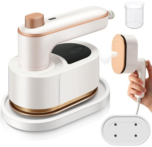 Leriton Mini Reisebügeleisen für Kleidung, Mini-Reisedampfbügeleisen, 3 in 1 Handbügeleisen, 180° drehbares Handbügeleisen, kleines tragbares Bügeleisen, Trocken- und Nassbügeleisen