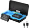 POEOSAS LP-E17 Akku 2er-Pack 1400mAh, 20W Schnelles Ladegerät mit USB-C Gehäuse für EOS R100 R50 RP R10, Rebel T8i T7i T6i SL2 SL3, EOS M6 M5 M3 200D 250D 800D Kamera, Magnetische Schnappabdeckung