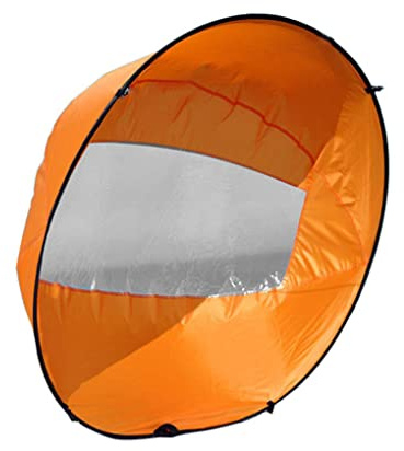 Huraoerrrr Kajak Windsegel faltbar Kajak Windpaddel tragbares -Gegenwind Segel mit klarem Fenster für aufblasbares Boot Kajakzubehör
