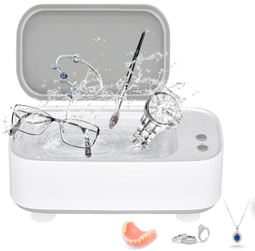 Limpiador ultrasónico de 45000 Hz, limpiador ultrasónico de 500 ml, limpiador ultrasónico para gafas y joyas, con 3 modos de limpieza, dispositivo de limpieza para gafas, relojes y dentaduras, color