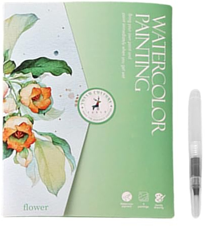 Cahier de travail aquarelle, cahier de travail aquarelle pour les adultes - Kit de peinture aquarelle adapté aux débutants,Creative Water Color Book, y compris la peinture et le pinceau en 12 couleurs