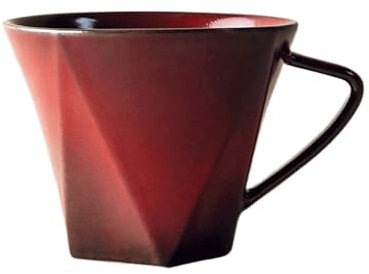 FAJNUZI2024 Tazze Tazza da caffè con Superficie Tagliata Fatta a Mano, 1 pz, Multicolore, in Ceramica Grezza, Realizzata in Forno, capacità di 9,98 Once for caffetteria Tazzine caffè(Red)