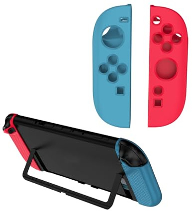 Protective Case for Switch 2 Controller, Silicone Cover for Switch 2 Gamepad, Anti-Slip Shockproof Skin for Switch 2 Joy-Con with Precise Button Cutouts (5 Color Options) (Blue+Red)