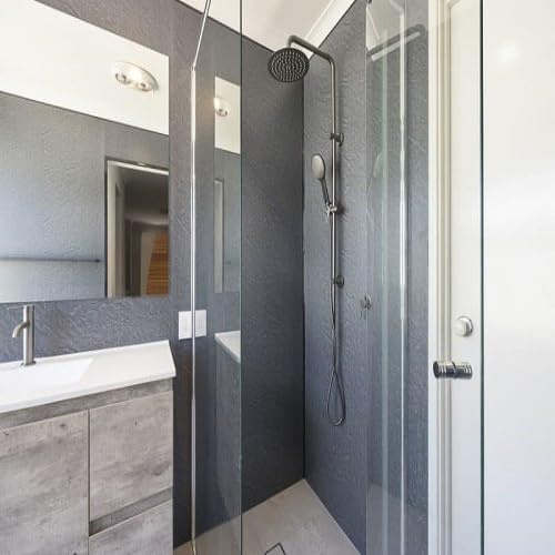 Slate Grey Shower Wall Panels 1200mm x 2400mm x 10mm, Easy to Install 100% Waterproof & Heat Resistant PVC Wet Wall Panels
