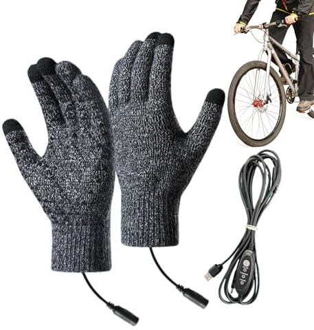 Guantes de calefacción eléctrica, guantes eléctricos con calefacción USB, control táctil de pantalla, guantes de 3 modos, antideslizantes, resistentes al viento, ropa deportiva para senderismo, correr