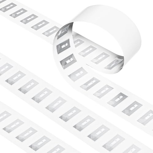 200 PCS NFC Tags Stickers with NTAG213 NFC Chip, Clear Adhesive Labels, Sticker Blank Rewritable RFID Tag, Work with All NFC-Enabled Smartphones and Devices