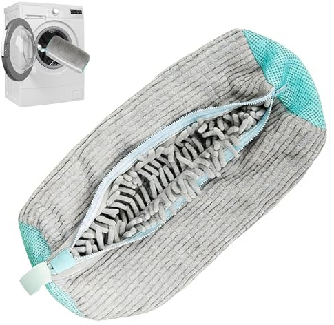 Heavy Duty Shoe Washing Bag for Laundry Machine, Reusable Shoe Cleaning Bag with Self-Locking Zipper, 360° Deep Clean, Protector for Various Types of Shoes(Grey 1PC)