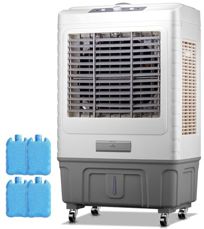Raffreddatore d'aria evaporativo con serbatoio grande, 3 velocità, oscillazione automatica per ufficio, garage, officina