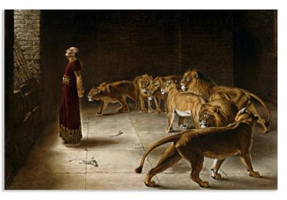 Hau3sh3a La risposta di Daniele al re Briton Riviere su tela Riproduzione Moderna di Dipinti ad Olio Briton Riviere Opere D'Arte Famose per Camera Dei Bambini o Studio 50x80cm(20x31in) poster