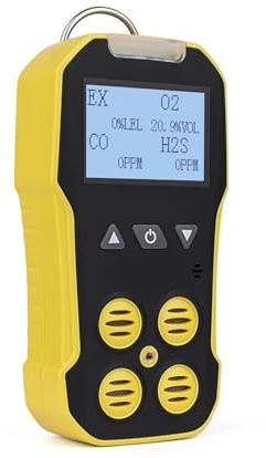 Analizador de Gas CO O2 H2S con Alarma Sonora y luz, Pantalla LCD, Detector Fugas for el Trabajo hogar Alta sensibilidad para Laboratorio