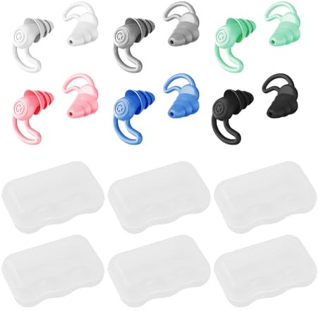 6 Pares De Tapones Para Los Oídos Impermeables Y Silenciosos Con Cajas De Almacenamiento, Reducción De Ruido Conveniente Y Antiinterferencias, Dormitorio.