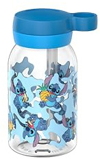 Mepal - Gourde avec paille Campus - Bouchon à Vis avec Poignée - Fermeture Hygiénique - Gourde avec Paille - Étanche et Lavable au Lave-Vaisselle - 450 ml - Stitch