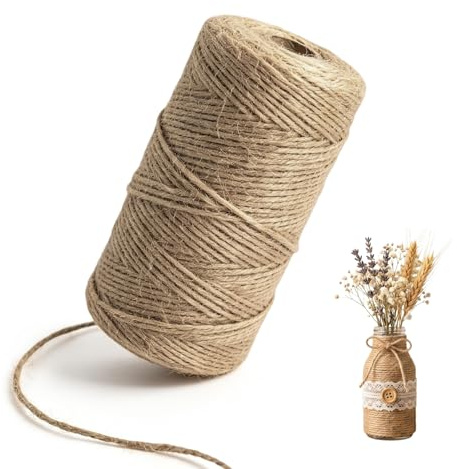 Cuerda de Yute de 100 m y 2 mm, resistente a la rotura, | cordelette 2mm résistante et indéchirable, Parfaite pour Emballage Cadeau décoration et projets de Bricolage