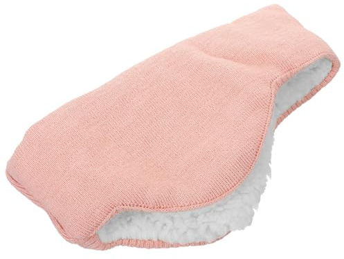 Levemolo Elastic Pink Ear Covers for Sleeping with Noise Reduction, Lamb Wool Sleeping Earmuff Headband for Adults, Comfortable Women and Men Earmuffs for Sleep and Work