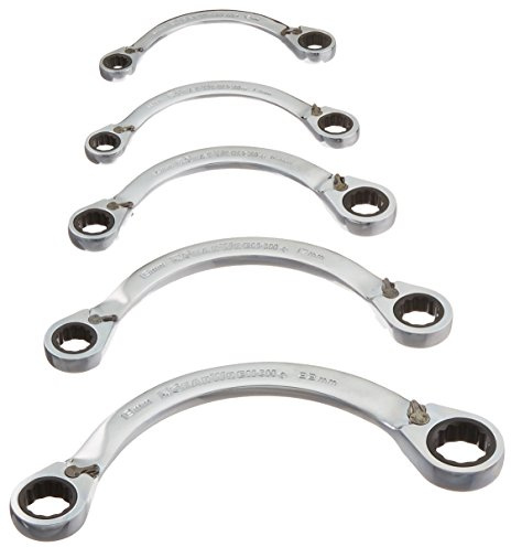 GEARWRENCH 5 Piece Reversible Half Moon Metric Ratcheting Wrench Set | 9850