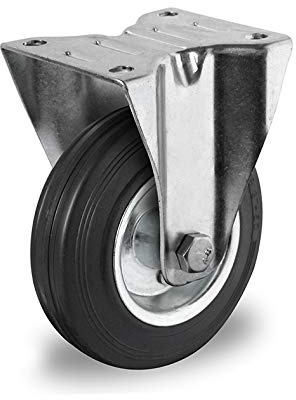 Bockrolle 160 mm Vollgummi schwarz