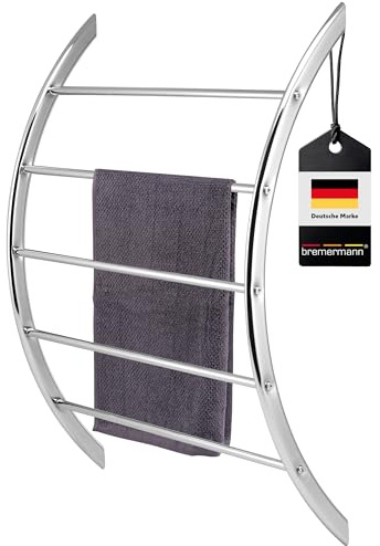 bremermann Handtuchhalter zur Wandmontage mit 5 Stangen aus Metall (verchromt)