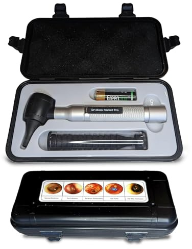 4th Generation Doctor Mom LED Pocket Pro Otoscope with Both Adult and Pediatric Disposable Specula Tips, Battery, and Protective Hard Plastic Case