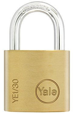 Yale locks YALYE130 Lucchetto in Ottone, 30 mm, Confezione da 1, Adatto per armadietti da Palestra e Bagagli, 30mm Brass
