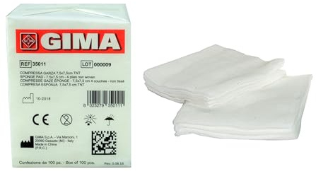 GIMA 35010 Schwammunterlage aus Vlies, 4-lagig, Größe: 5 cm x 5 cm, 1000 Stück
