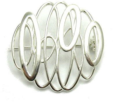 Sterling silber brosche ellipsen massiv 925 Empress
