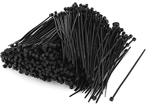 Aexit 1000stk 4 Musikinstrumente & DJ-Equipment Schwarz Nylon Netz Kabel Schnur Draht Riegel Bügel Musizier-Zubehör Zip Flexibel