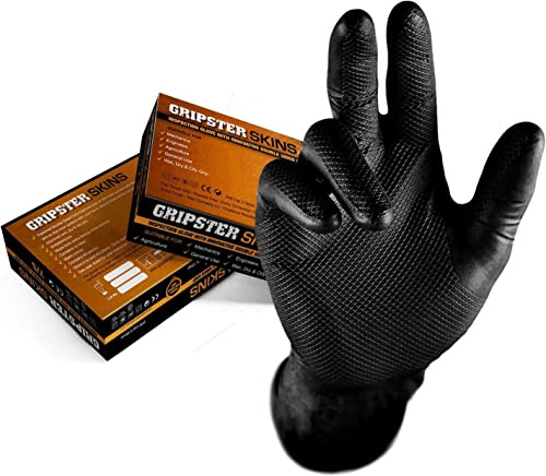GRIPSTER Skins Nitril Handschuhe schwarz Größe 8 M Box a 50 Stück