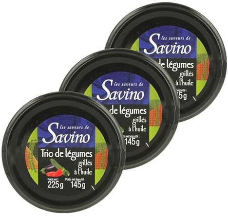 Set di 3 trio di verdure alla griglia con olio, 225 g