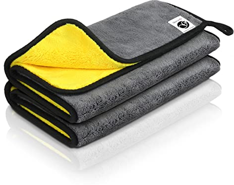 Ganzoo Mikrofasertücher, Mikrofaser-Reinigungstücher, Premium-Mikrofasertuch, Auto-Polier-Mikrofasertuch, 30x40 cm, Trockentücher, Auto-Pflege, GSM 800, extrem saugstark, 2er Set Microfasertuch