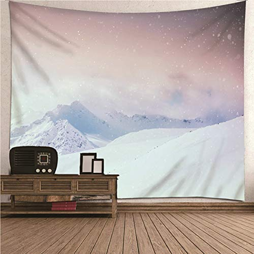 Banemi Wandbehang Kinder, Bunter Wandteppich Weiß Schneeberg Polyester Wandteppich Schlafzimmer Dekor 150x130CM
