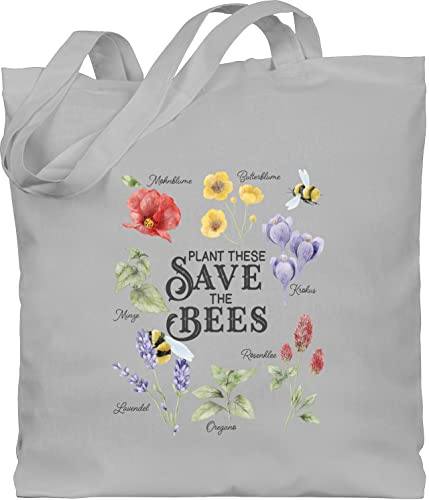 Shirtracer - Baumwolltasche - Blumen & Pflanzen - Save the bees - Rettet die Bienen