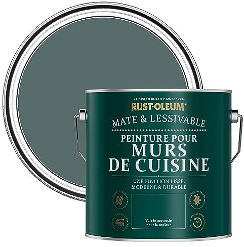 Rust-Oleum abwaschbare matte, geruchsarme dunkelgrün Küchenwandfarbe - Tiefsee 2,5 Litres