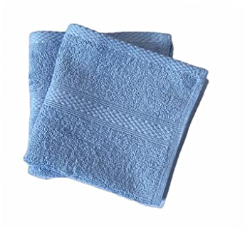Lyra Linens - 100% Egyptian Cotton Face Flannel Washcloths - Pack of 2 OR 4 500 Gsm Facecloths, 30cm x 30cm Square, Quick Dry And Absorbent Makeup remover Cloths, Gym Towels (Cobalt Blue, 2)