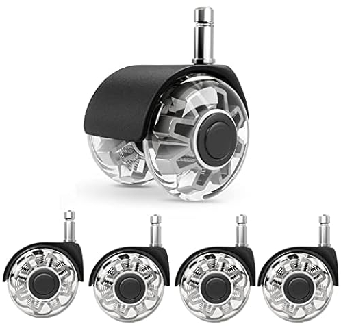 Ersatz-bürostuhl rollen（1000KG）–10x22MM rollen für bürostühle, Leichtgängige und leise hartbodenrollen, schreibtischstuhl rollen für Gaming-Stühle，Geeignet für jeden Boden,keine Kratzer(10mm)