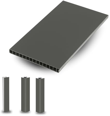 Evotrade Küchensockel L.2,5 M aus PVC mit Zubehör, H150 mm, Blei