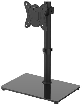 GRIFEMA GB1005-1 Supporto TV per schermi da 13-32 pollici di curve piatte al plasma OLED LCD LED, supporto TV da tavolo con rotazione e altezza regolabile, fino a 10 kg, max VESA 100x100 mm