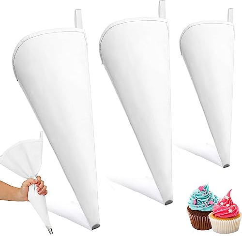 YOUYIKE 3 Stücke Profi Wiederverwendbare Spritzbeutel Baumwolle, 45/40/35 cm Spritzbeutel Geeignet für professionelle Bäcker, die feine Dekorationen Machen möchten