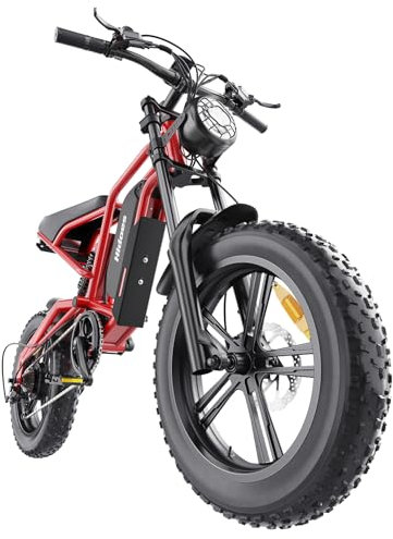Kanpe Bicicletta Elettrica Fat Bike Elettrica 20*4,Hidoes Bici Elettrica Uomo Donna con Motore 250W 80NM,15AH Batteria Rimovibile 50+Miles,Mountain Bike con Shi-mano 7 Velocità
