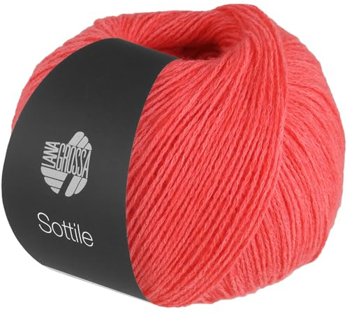 LANA GROSSA Sottile | Zarte Netzgarnstruktur aus Baumwolle, gefüllt mit feinen Merinofasern | Handstrickgarn aus 85% Baumwolle & 15% Schurwolle (Merino) | 50g Stricken & Häkeln | 250m Garn FB3