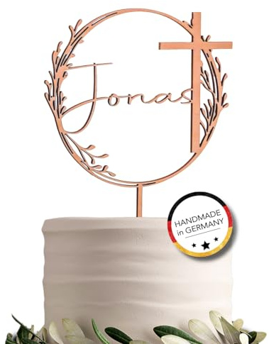 ELEFANTEN HOLZ Individueller Cake Topper aus Holz mit Namen, Geschenkidee, Geburtstag, Taufe, Hochzeit, Kommunion (Taube modern Lavendel)